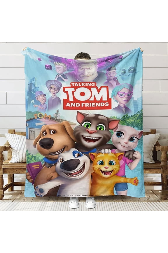 Talking Tom Throw Blanket Gifts for Fans Lover Girls Boys Women Present Hoodie Him Bed 60"x80"