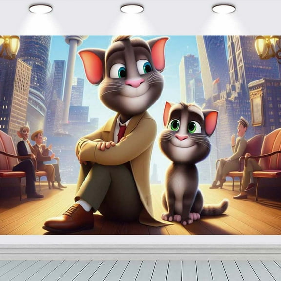 Talking Tom school Background Wall Decor Taspestry Poster Banner Backdrop Party Supplies