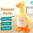 thumbnail image 1 of Talking Walking Duck Plush Toy, Repeats What You Say, Battery - Operated, For Kids, For Toddlers, For Birthday Gifts, For Party Favors, For Bedroom Decor, For Playtime, For, 1 of 7