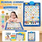 Talking Wall Chart 2026 New Bilingual Interactive Electronic Alphabet Wall Chart English and Spanish Learning Poster