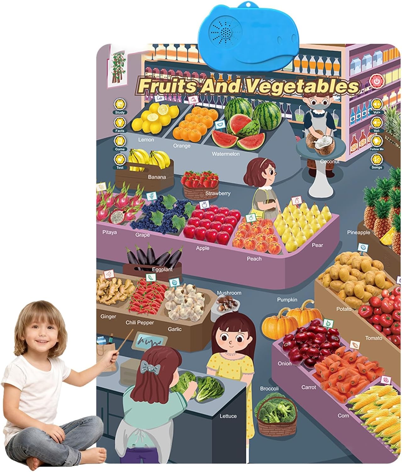 Talking Wall Chart for Kids - English & Spanish Learning Poster with ...