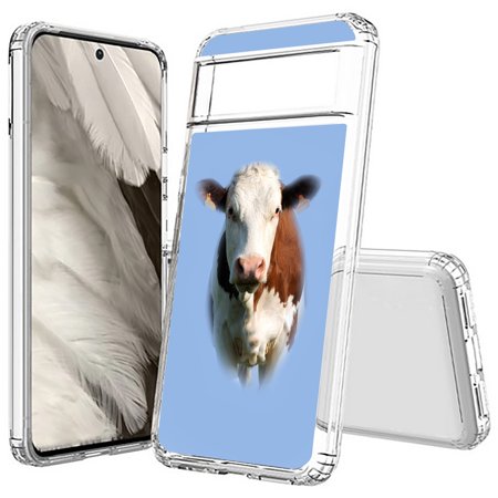 TalkingCase Hybrid Phone Case Compatible for Google Pixel 8a 2024(Not Pixel 8, 8 Pro), Animal Cow Pattern Print, Acrylic Back, Raised Edges, USA Print