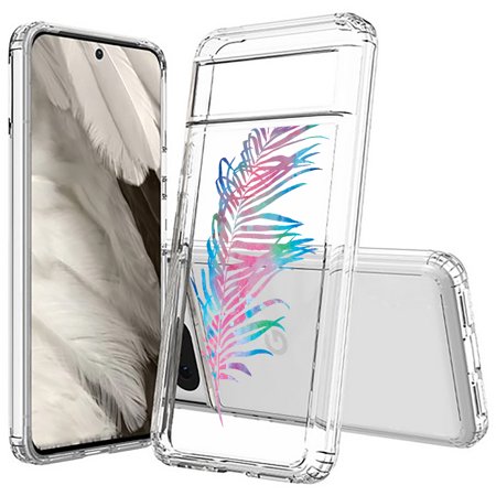 TalkingCase Hybrid Phone Case Compatible for Google Pixel 8a 2024(Not Pixel 8, 8 Pro), Colorful Leaf Print, Acrylic Back, Raised Edges, USA Print