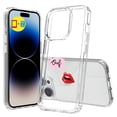thumbnail image 1 of TalkingCase Hybrid Phone Cover Compatible for Apple iPhone 15 Pro Max, Whisper Lips Clear Print, w/ Glass Screen Protector, Acrylic Back, Raised Edges, USA, 1 of 7