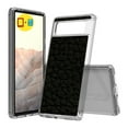 thumbnail image 1 of TalkingCase Hybrid Phone Cover Compatible for Google Pixel 6, Black Cow Hide Print, w/ Glass Screen Protector, Acrylic Back, Raised Edges, Print in USA, 1 of 7