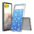 thumbnail image 1 of TalkingCase Hybrid Phone Cover Compatible for Google Pixel 6, Blue Snowflake Print, w/ Glass Screen Protector, Acrylic Back, Raised Edges, Print in USA, 1 of 7