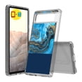 thumbnail image 1 of TalkingCase Hybrid Phone Cover Compatible for Google Pixel 6, Marble Gold Blue Print, w/ Glass Screen Protector, Acrylic Back, Raised Edges, Print in USA, 1 of 7
