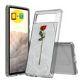 thumbnail image 1 of TalkingCase Hybrid Phone Cover Compatible for Google Pixel 6, Red Rose Flower Print, w/ Glass Screen Protector, Acrylic Back, Raised Edges, Print in USA, 1 of 7