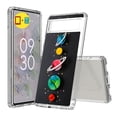 thumbnail image 1 of TalkingCase Hybrid Phone Cover Compatible for Google Pixel 6a, Stars Planets 13 Print, w/ Glass Screen Protector, Acrylic Back, Raised Edges, Print in USA, 1 of 7