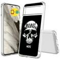 thumbnail image 1 of TalkingCase Hybrid Phone Cover Compatible for Google Pixel 7a, Rebel Mode Skull Print, w/ Glass Screen Protector, Acrylic Back, Raised Edges, Print in USA, 1 of 7