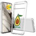 thumbnail image 1 of TalkingCase Hybrid Phone Cover Compatible for Google Pixel 8, Green Fun Avocado 5 Print, w/ Glass Screen Protector, Acrylic Back, Raised Edges, Print in USA, 1 of 7