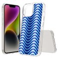 thumbnail image 1 of TalkingCase Hybrid Phone Cover Compatible for Apple iPhone 15, Blue Wavy Pattern 4 Print, Acrylic Back, Raised Edges, Print in USA, 1 of 7