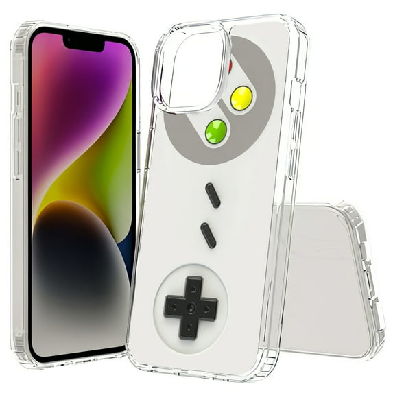 TalkingCase Hybrid Phone Cover Compatible for Apple iPhone 15, Gameboy Print, Acrylic Back, Raised Edges, Print in USA