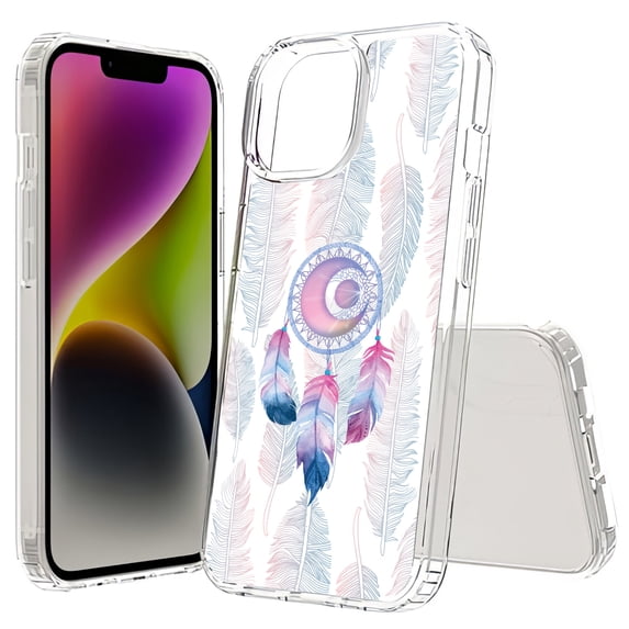 TalkingCase Hybrid Phone Cover Compatible for Apple iPhone 15, Magic Dream Catcher Print, Acrylic Back, Raised Edges, Print in USA