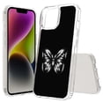 thumbnail image 1 of TalkingCase Hybrid Phone Cover Compatible for Apple iPhone 15, Neon Butterfly Black Print, Acrylic Back, Raised Edges, Print in USA, 1 of 7