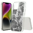 thumbnail image 1 of TalkingCase Hybrid Phone Cover Compatible for Apple iPhone 15 Plus, Blk White Marble 4 Print, Acrylic Back, Raised Edges, USA, 1 of 7
