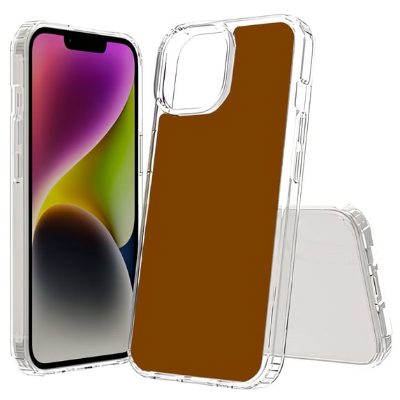 TalkingCase Hybrid Phone Cover Compatible for Apple iPhone 15 Plus, Chocolate Brown Print, Acrylic Back, Raised Edges, USA