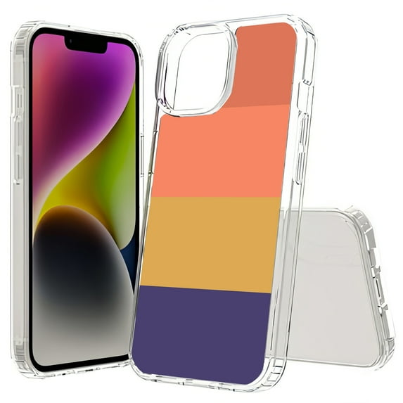 TalkingCase Hybrid Phone Cover Compatible for Apple iPhone 15 Plus, Color Block 3 Print, Acrylic Back, Raised Edges, USA