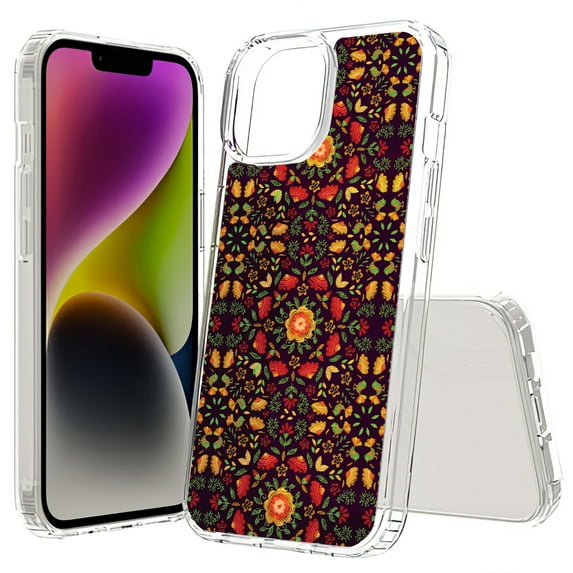 TalkingCase Hybrid Phone Cover Compatible for Apple iPhone 15 Plus, Embroidery Print, Acrylic Back, Raised Edges, USA