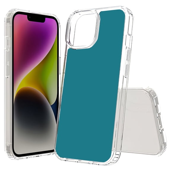 TalkingCase Hybrid Phone Cover Compatible for Apple iPhone 15 Plus, Green Lake Print, Acrylic Back, Raised Edges, USA