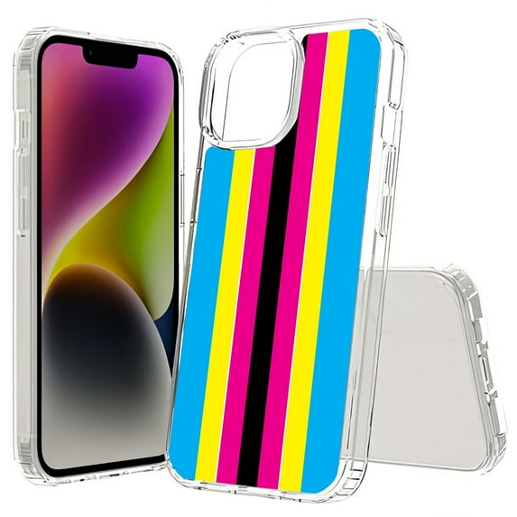 TalkingCase Hybrid Phone Cover Compatible for Apple iPhone 15 Plus, Racing Stripe 17 Print, Acrylic Back, Raised Edges, USA