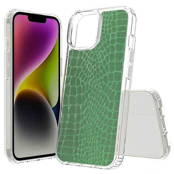 TalkingCase Hybrid Phone Cover Compatible for Apple iPhone 15 Plus, Reptile Skin 2 Print, Acrylic Back, Raised Edges, USA