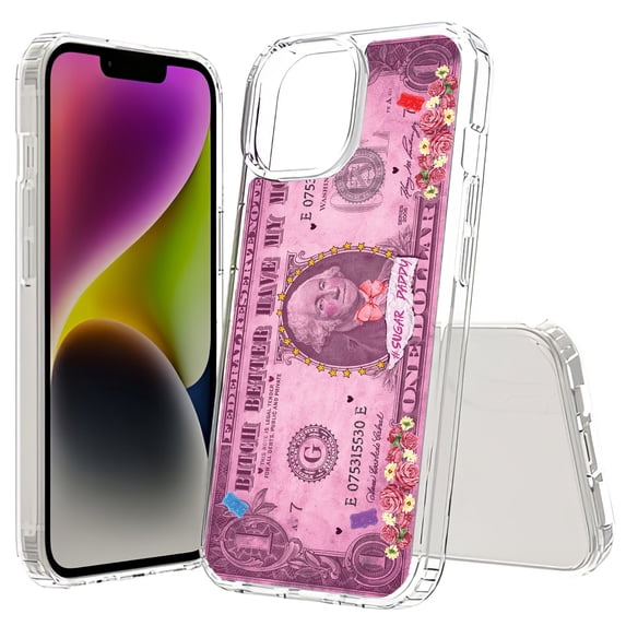 TalkingCase Hybrid Phone Cover Compatible for Apple iPhone 15 Plus, SugarDaddy Print, Acrylic Back, Raised Edges, USA
