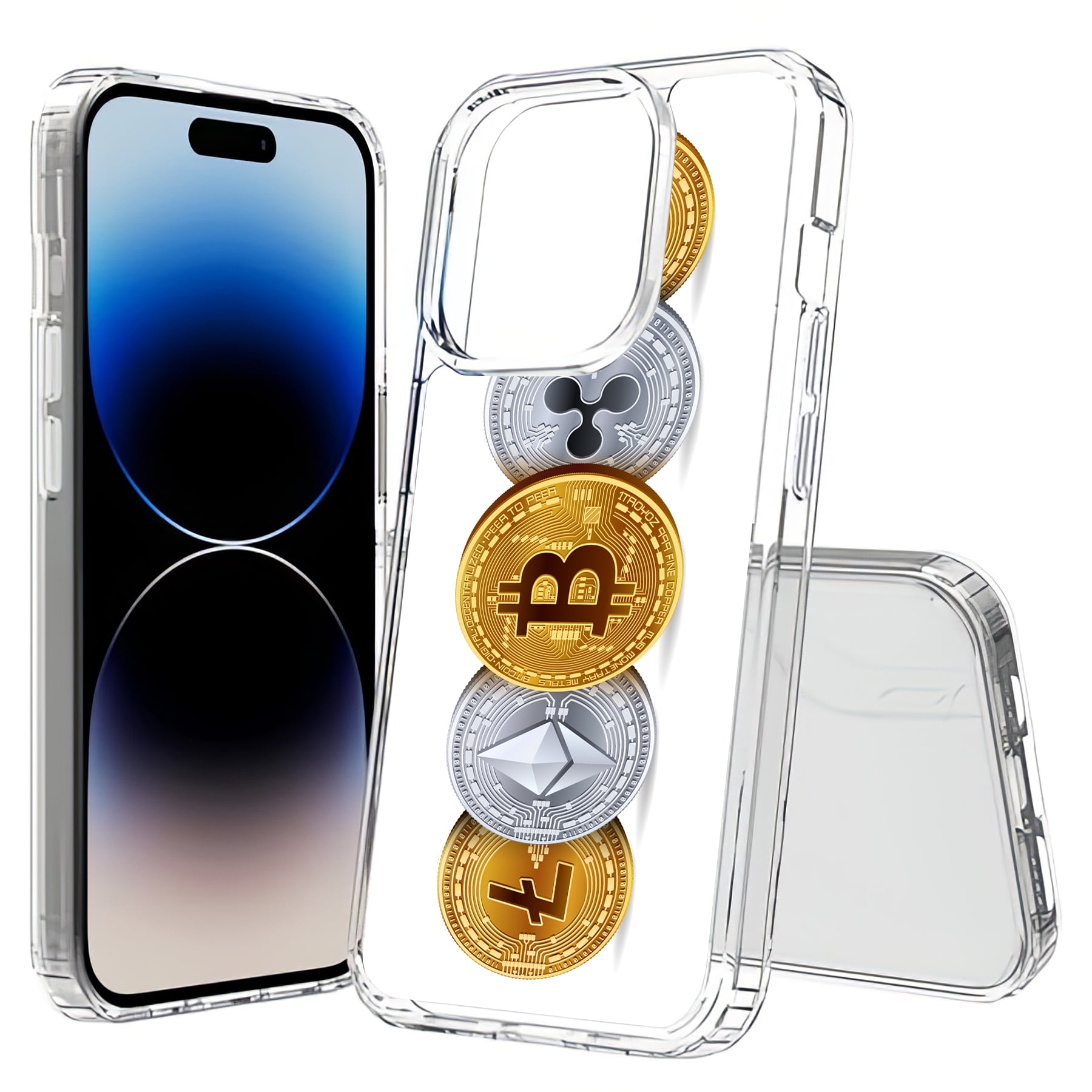 TalkingCase Hybrid Phone Cover Compatible for Apple iPhone 15 Pro, Bitcoin  Crypto 07 Print, Acrylic Back, Raised Edges, USA - Walmart.com
