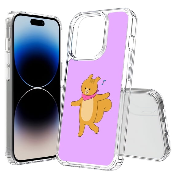 TalkingCase Hybrid Phone Cover Compatible for Apple iPhone 15 Pro, Cute Signing Rabbit Print, Acrylic Back, Raised Edges, USA