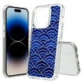 thumbnail image 1 of TalkingCase Hybrid Phone Cover Compatible for Apple iPhone 15 Pro Max, Blue Wavy Pattern 3 Print, Acrylic Back, Raised Edges, USA, 1 of 7