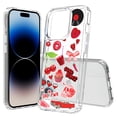 thumbnail image 1 of TalkingCase Hybrid Phone Cover Compatible for Apple iPhone 15 Pro Max, Cherry Heart Print, Acrylic Back, Raised Edges, USA, 1 of 7
