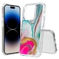 thumbnail image 1 of TalkingCase Hybrid Phone Cover Compatible for Apple iPhone 15 Pro Max, Colorful Marble Print, Acrylic Back, Raised Edges, USA, 1 of 7