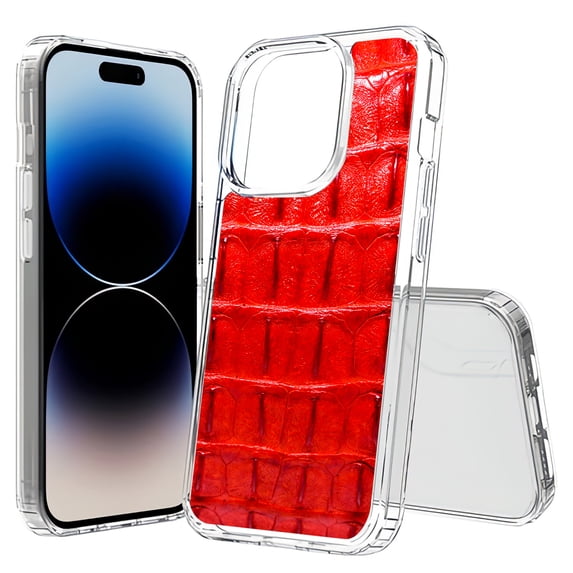 TalkingCase Hybrid Phone Cover Compatible for Apple iPhone 15 Pro Max, Crocodile 1 Print, Acrylic Back, Raised Edges, USA