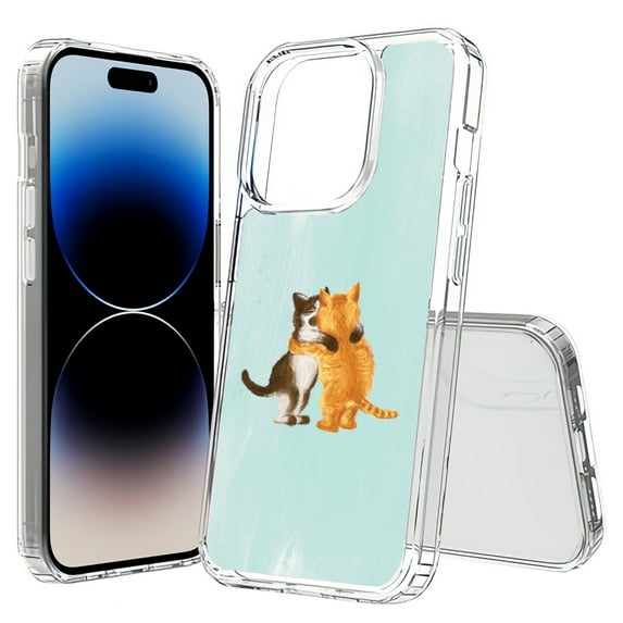 TalkingCase Hybrid Phone Cover Compatible for Apple iPhone 15 Pro Max, Meoww Print, Acrylic Back, Raised Edges, USA