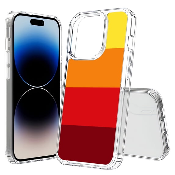 TalkingCase Hybrid Phone Cover Compatible for Apple iPhone 15 Pro Max, Warm Color Block Print, Acrylic Back, Raised Edges, USA