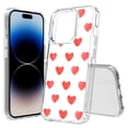 thumbnail image 1 of TalkingCase Hybrid Phone Cover Compatible for Apple iPhone 15 Pro, Red Love Hearts Print, Acrylic Back, Raised Edges, USA, 1 of 7