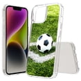 thumbnail image 1 of TalkingCase Hybrid Phone Cover Compatible for Apple iPhone 15, Soccer Print, Acrylic Back, Raised Edges, Print in USA, 1 of 7