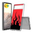 thumbnail image 1 of TalkingCase Hybrid Phone Cover Compatible for Google Pixel 6, Fire Flames Print, w/ Glass Screen Protector, Acrylic Back, Raised Edges, Print in USA, 1 of 7