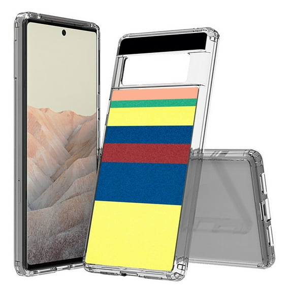 TalkingCase Hybrid Phone Cover Compatible for Google Pixel 6 Pro, Cartoon Color 4 Print, Acrylic Back, Raised Edges, Print in USA