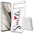 thumbnail image 1 of TalkingCase Hybrid Phone Cover Compatible for Google Pixel 7a, Smile Love Heart Print, Acrylic Back, Raised Edges, Print in USA, 1 of 7