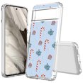 thumbnail image 1 of TalkingCase Hybrid Phone Cover Compatible for Google Pixel 8, Candy Cane Print, Acrylic Back, Raised Edges, Print in USA, 1 of 7