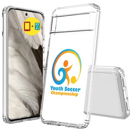 TalkingCase Personalize Hybrid Phone Case Cover Made for Google Pixel 8a 2024, Glass Screen Protector Incl, DIY Design, Team Logo, Acrylic Back, Raised Edges, USA Print