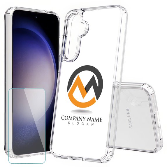 TalkingCase Personalize Slim Fit Phone Case Cover Made for Samsung Galaxy S25, Glass Screen Protector Incl, DIY Design, Company Logo, Lightweight,Flexible, USA Print