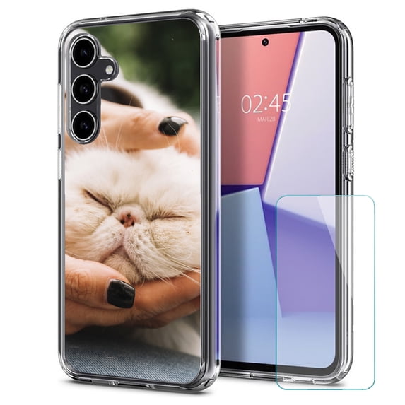 TalkingCase Personalize Slim Fit Phone Case Cover for Samsung Galaxy S23 FE, Glass Screen Protector Incl, DIY Design, Favorite Cat, Lightweight,Flexible, Print in USA