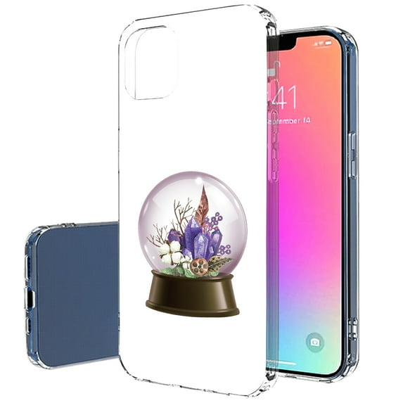 TalkingCase Slim Case for Apple iPhone 14 Plus, Slim Thin Gel Tpu Cover, Crystal Flower Snow Print, Light Weight, Flexible, Soft, Anti-Scratch, Printed in USA