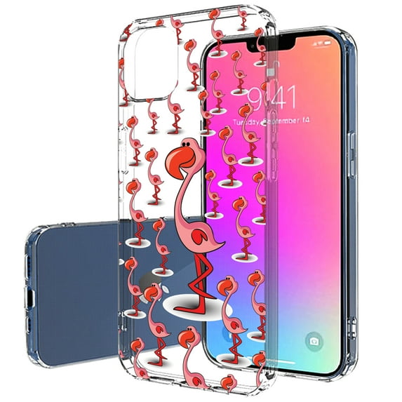 TalkingCase Slim Case for Apple iPhone 14 Plus, Slim Thin Gel Tpu Cover, Flamingo in Crowd Print, Light Weight, Flexible, Soft, Anti-Scratch, Printed in USA