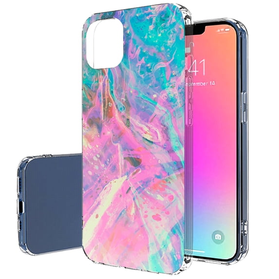 TalkingCase Slim Case for Apple iPhone 14 Plus, Slim Thin Gel Tpu Cover, Opal Marble 4 Print, Light Weight, Flexible, Soft, Anti-Scratch, Printed in USA