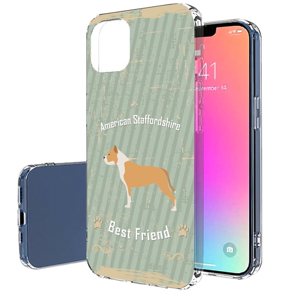 TalkingCase Slim Case for Apple iPhone 14 Plus, Slim Thin Gel Tpu Cover, Staffordshire Dog Print, Light Weight, Flexible, Soft, Anti-Scratch, Printed in USA