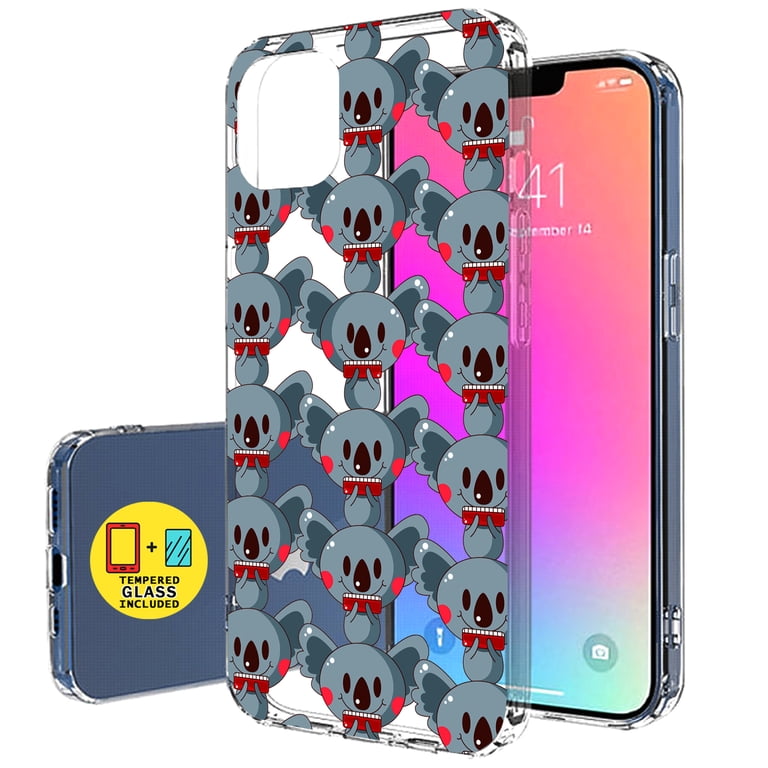 talkingcase-slim-case-for-apple-iphone-14-plus-thin-gel-tpu-cover-with-tempered-glass-screen-protector-koala-harmonica-print-light-weight-flexible-soft-anti-scratch-printed-in-usa-walmart-com