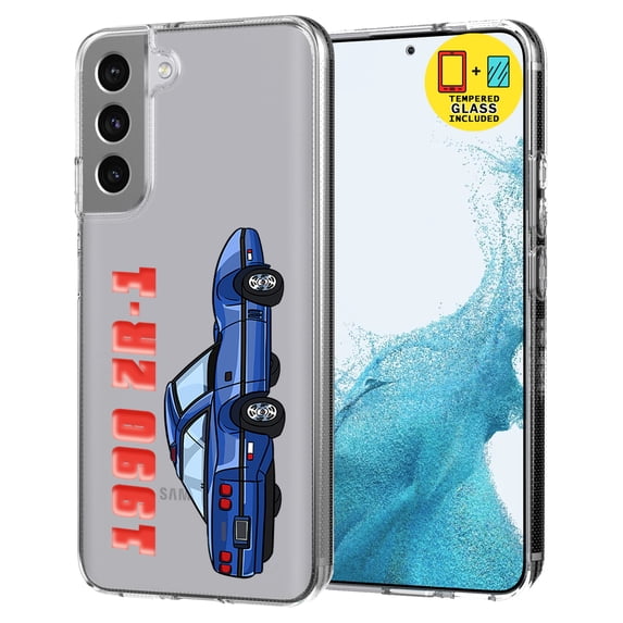 TalkingCase Slim Case Compatible for Samsung Galaxy S22 5G, Glass Screen Protector Incl, Corvette ZR-1 Style Print, Lightweight,Flexible,Soft, USA